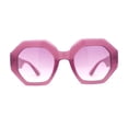 thumbnail image 1 of Womens Octagonal Mod Classy Thick Plastic Sunglasses All Purple, 1 of 4