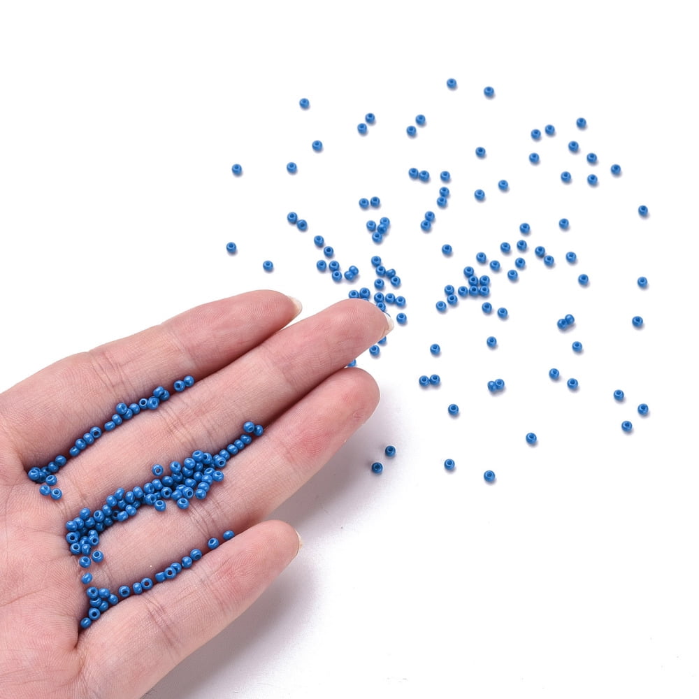 1 pound 11/0 Grade A Round Glass Seed Sky Blue Beads Baking Paint Deep 2.3x1.5mm Hole: 1mm 48500pcs/pound