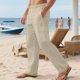 thumbnail image 1 of Ceisia Men's Spring Summer Solid Color Gift Workwear Pants - Straight Leg Button Waist Pocket Elastic Waist Casual Pants, 1 of 8