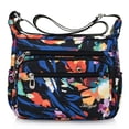 thumbnail image 6 of Women Floral Nylon Shoulder Crossbody Bag Multi Zipper Messenger Satchel Tote Purse, 6 of 21
