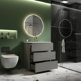 thumbnail image 4 of CITTANEO 30" Bathroom Vanity with Ceramic Sink, Contemporary Bathroom Cabinet with 3 Drawers, Gray, 4 of 6