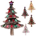 thumbnail image 2 of Christmas Brooch Fashion Rhinestone Xmas Tree Retro Brooch Pin Holiday Brooch, 2 of 7