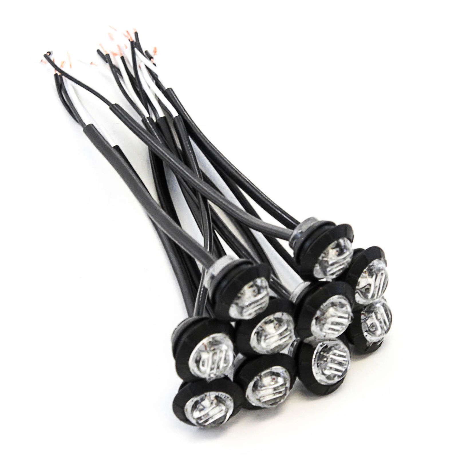 10) 3/4 Inches Clear LED Clearance Side Marker Lights Truck Trailer