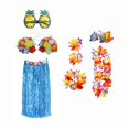 thumbnail image 2 of Conjunto De Traje De Falda Hawaiana Vestido De Lujo Luau Vestido Nacional Cosplay 80cm Azul SM SunniMix falda hawaiana, 2 of 8