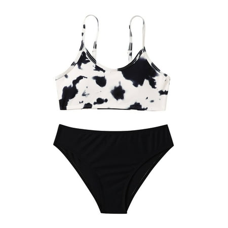 

Daznico Girls Swimsuit Girls Bathing Suits 2 Piece Swimsuit Kids Bikini Set Swimwear Girls Bathing Suit Black 8-9 Years