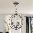 thumbnail image 3 of 40913-92 Livex Lighting Arabella - 3 Light Globe Convertible Mini Chandelier In Shabby Chic Style-15.5 Inches Tall and 12 Inches Wide-English Bronze, 3 of 9