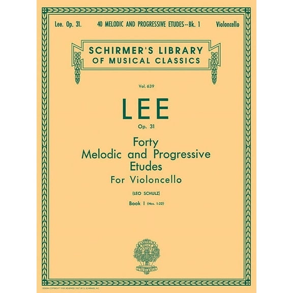40 Melodic and Progressive Etudes, Op. 31 - Book 1: Schirmer Library of Classics Volume 639 Cello Method, (Paperback)