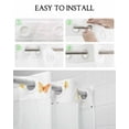 thumbnail image 5 of No Hook Shower Curtain with Snap-in Liner, Spring Butterfly Waterproof Fabric Bathroom Curtains, Animals Country Vintage Art Bath Curtains & Mesh Top Window 72"x96" Extra Long, 5 of 6