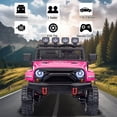 thumbnail image 5 of Ambifirner 24V 2 Seater Ride On Car, 4WD x 550 Motors, 4-EVA Wheels, Remote Control, LED Lights & Music, Spring Suspension, Ride On Toys for Big Kids, Max 110 lbs,Pink, 5 of 7