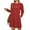 A-Burn Red, variant on UVN Fall Dresses for Women Long Sleeve Casual Winter Dress with Pockets Buttons Side Tunic Dress