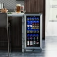 thumbnail image 3 of Gymax 15 Inch Beverage Cooler Refrigerator 100 Can Built-in Freestanding Beverage, 3 of 10