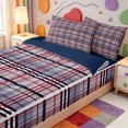 thumbnail image 3 of Erosebridal Abstract Geometric Stripes Zipper Full Size Comforter Sets with Fitted Sheet and 2 Pillowcases,Modern Lines Zipper Bedding Set,Navy Blue Reversible,4 Pieces, 3 of 7