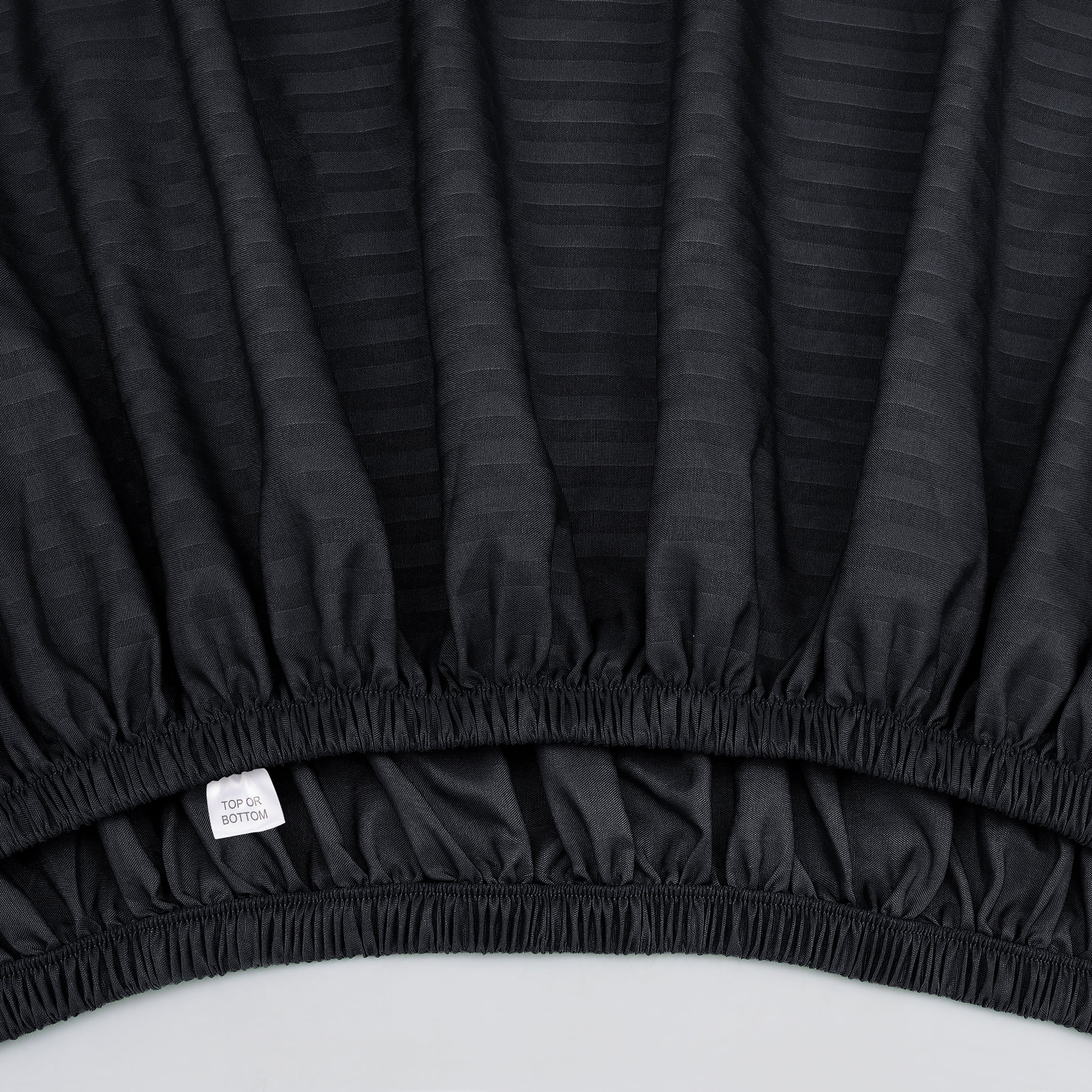 Mainstays Super Soft Brushed Microfiber Bed Sheet Set, Rich Black Embossed Stripe, King, 4 Piece