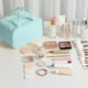 thumbnail image 5 of Bolsa de cosméticos portátil de gran capacidad con divisiones de tres capas para almacenamiento de tela, 5 of 6
