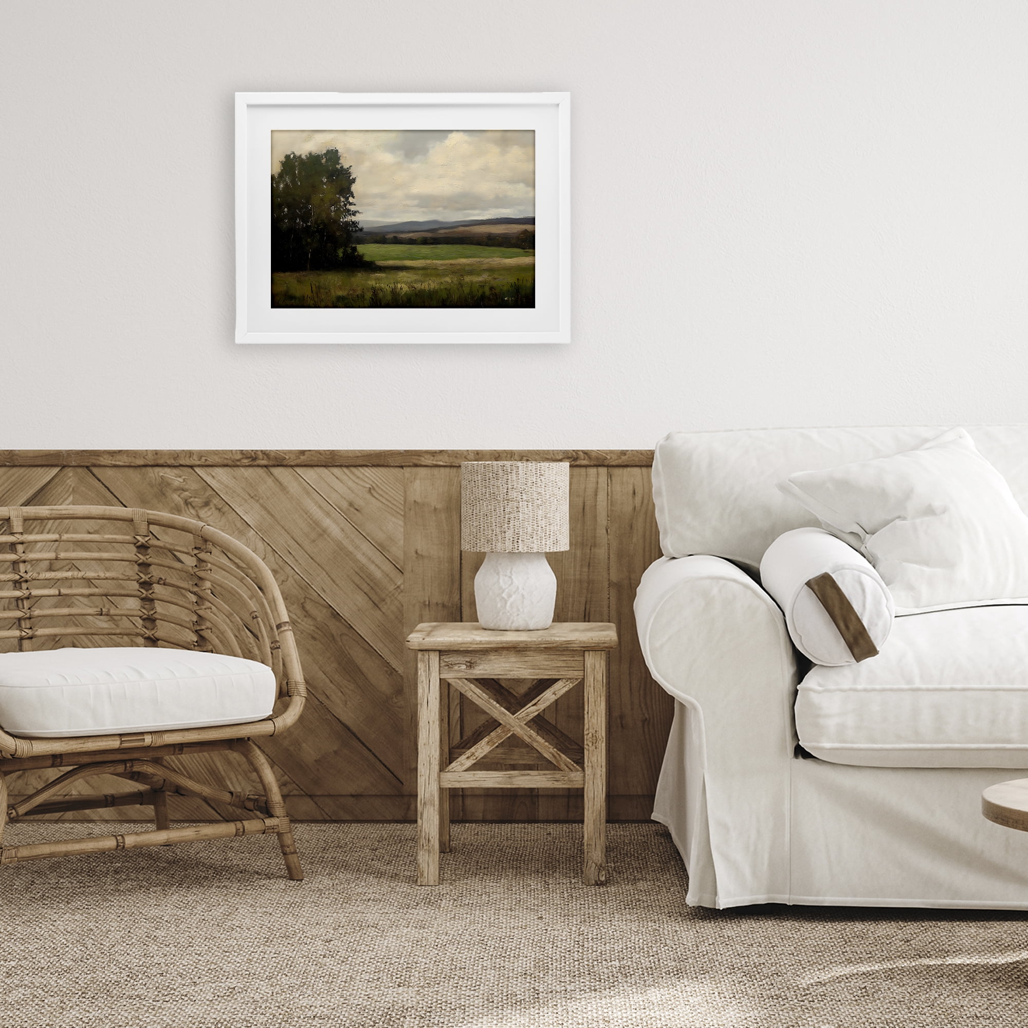 Stupell Industries Hills In The Distance White Framed Print Under Glass, design by Creative Studio