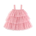 thumbnail image 3 of GYRATEDREAM Toddler Baby Girl Valentines Day Outfit Kids Sparkle 3D Plush Heart Sleeveless Layered Tulle Tutu Dress Suspenders Summer Clothes Pink for 1-8Y, 3 of 8