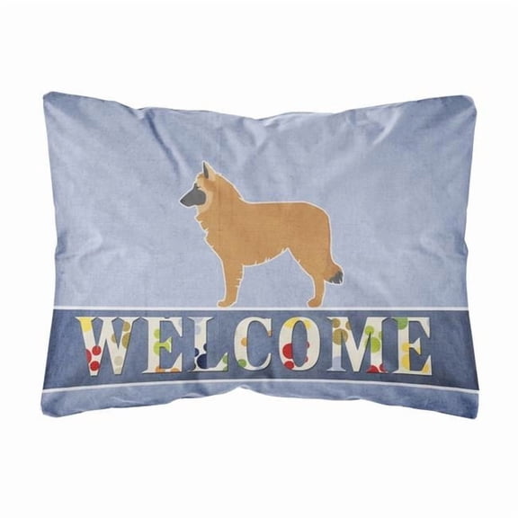 Carolines Treasures BB5565PW1216 Belgian Shepherd Welcome Canvas Fabric Decorative Pillow