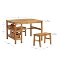 thumbnail image 2 of Martha Stewart Kids Outdoor Craft Table and 2 Bench Set: Acacia Wood Activity Desk w/ Crate, Caddy, and Storage Shelves | Kids Play & Picnic Table w/ Benches for Backyard, Patio, Outdoor Classrooms, 2 of 9