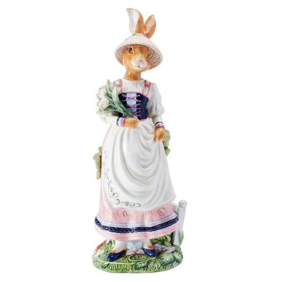 Fitz and Floyd Jardin Rabbit Female Earthenware Decorative Figurine