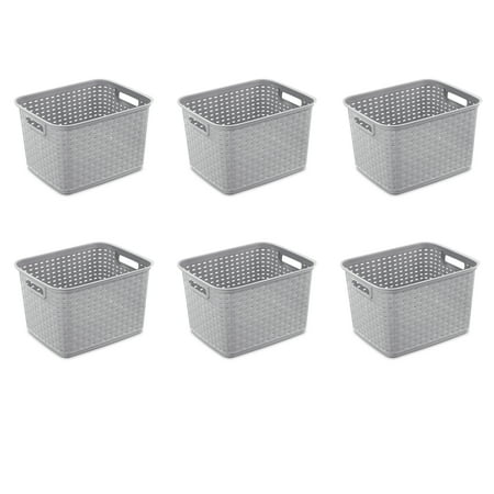 tall basket sterilite weave cement baskets pack case storage plastic espresso absorbsa includes ultra