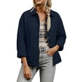 thumbnail image 2 of Women's Button Front Quilted Jacket Collared Loose Fit Comfy Fall Spring Jacket, 2 of 9