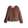 thumbnail image 2 of Puntoco Moda para mujer Sólido Corto Imitación Chaleco cálido Abrigo Faux tops Rollbacks Puntoco Puntoco-4398, 2 of 5