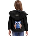thumbnail image 3 of iiniim Kids Girls Winter Warm Coats Faux Fur Owl Applique Long Sleeve Zippered Hooded Fleece Jacket Black 8, 3 of 7