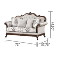 thumbnail image 3 of Wood 2PC Living Set - Intricate Button Tufting - Living Space - Luxury Appearance, 3 of 4