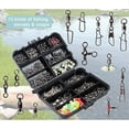 thumbnail image 4 of 170pcs Fishing Swivels Kit Tackle Box Ball Bearing Swivel Rolling Swivel Crossline 3 Way Swivel Duo Lock Snap Assortment Fishing Accessories, 4 of 7