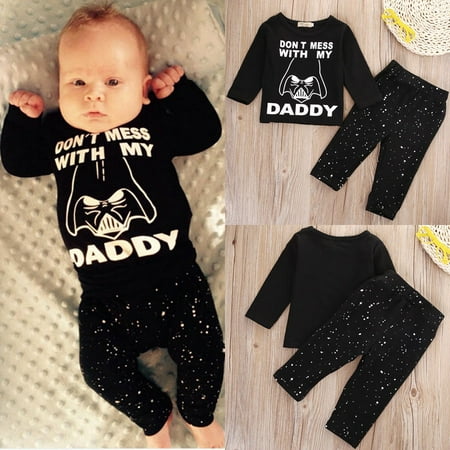 Star Wars Newborn 6 12 18 24 Months Tops Shirt Pants Set Baby Boy Clothes Outfit