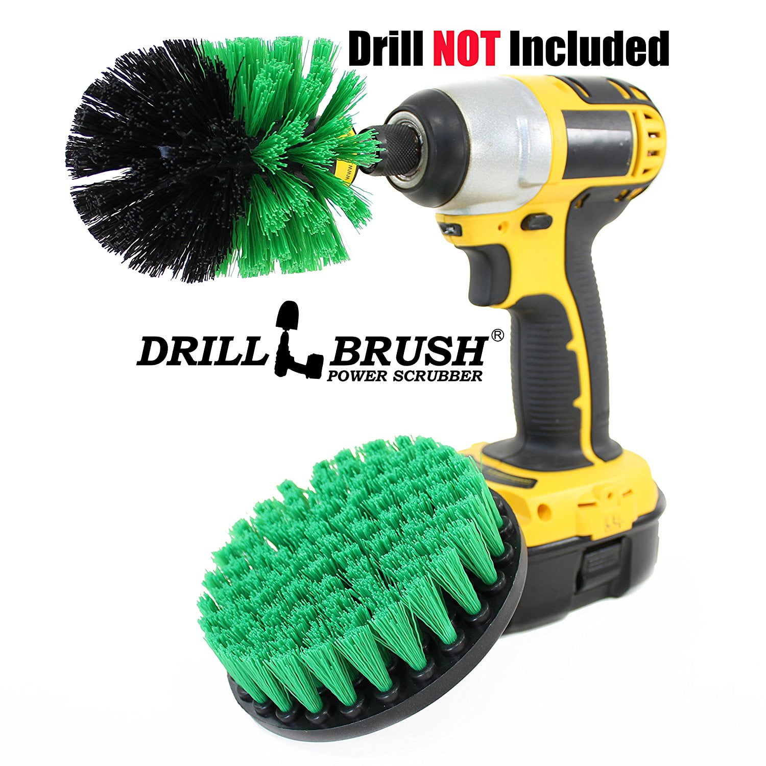 Shower, Tub and Tile Powered Scrubber Nylon Brush in Green with Quarter