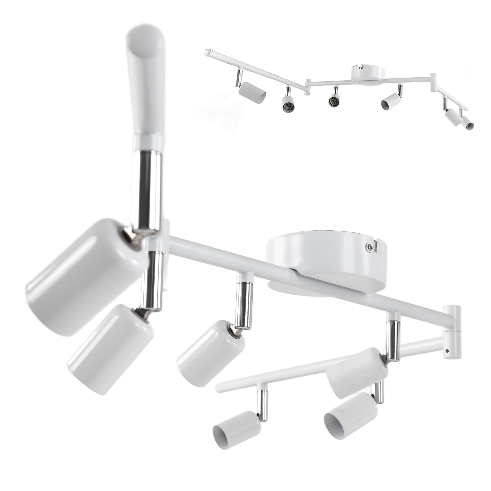 OTVIAP 1969 Inches White Finish Rotatable Head Flexible Track Lighting Sets
