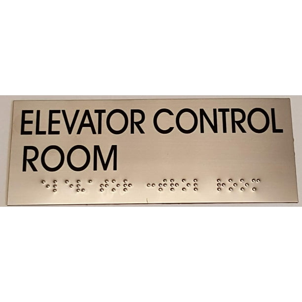 ELEVATOR CONTROL ROOM SIGN BRAILLESTAINLESS STEEL ( Heavy Duty