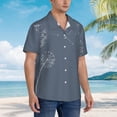 thumbnail image 3 of Sikiie White Dandelion Print Men's Hawaiian Shirt, Summer Beach Button Pocket Short Sleeve T-Shirt,XX-Large, 3 of 7