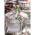 thumbnail image 4 of Outdoor Tablecloth with Umbrella Hole and Zipper, Christmas Gnomes Round Table Cloth 60 Inch Waterproof Tablecloth, Xmas Tree Branch Balls Poinsettia Floral Picnic Table Cover for Patio Camping, 4 of 7