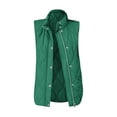 thumbnail image 3 of VISALY Women's Button Down Zip Up Jacket Vest Cropped Puffer Vest Women Lightweight Quilted Stand Collar Sleeveless Jackets Fall Winter Coat Green M, 3 of 5