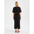 thumbnail image 5 of 2 Pieces: Crew Neck Relaxed Crop Top & High Waist Drawstring Maxi Skirt, 5 of 5