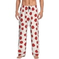 thumbnail image 1 of Balery Abstract Red Polka Dot Pantalones de pijama para hombre, pijama ultraligero, pantalón de descanso-Medium, 1 of 6