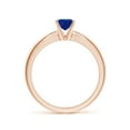 thumbnail image 2 of ANGARA Natural Tapered Shank Oval Solitaire Sapphire Ring in 14K Rose Gold for Women (Size-7x5mm) | September Birthstone, Birthday, Anniversary, Jewelry Gift for Women | Natural Blue Sapphire Ring, 2 of 8