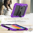thumbnail image 2 of Allytech Case for iPad 10th Gen 10.9" 2022, Pencil Holder & Built-in Multi-Angle Kickstand & Shoulder Strap Hard PC Soft Silicone Hybrid Protective Case for iPad 10(A2696/ A2757/ A2777), Purple, 2 of 5