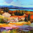 thumbnail image 2 of Bond 12x12 Black Ornate Wood Framed with Double Matting Museum Art Print Titled - A Garden on the Lagoon, 2 of 4