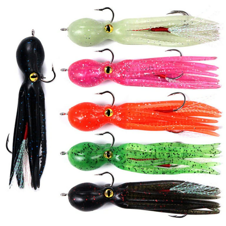 Suyin Octopus Swimbait Soft Fishing Lure with Skirt Tail, Lingcod Rockfish  Jigs for Saltwater Ocean Fishing 