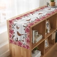 thumbnail image 6 of Table Runners 70 Inches Long Dress Scarves, Pink Roses Birds Farmhouse Coffee/Dining/Kitchen Table Decor, Holiday Table Runner, Spring Floral Butterflies Gray Wooden 13x70 Inch, 6 of 9