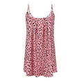 thumbnail image 3 of safuny Clearance Women's Flowy Babydoll Camisole Floral Solid Print Retro Cami Tops Sleeveless V Neck Camisoles Elegant Casual Beach Blouses Fashion Summer Pink XXXXXL, 3 of 5