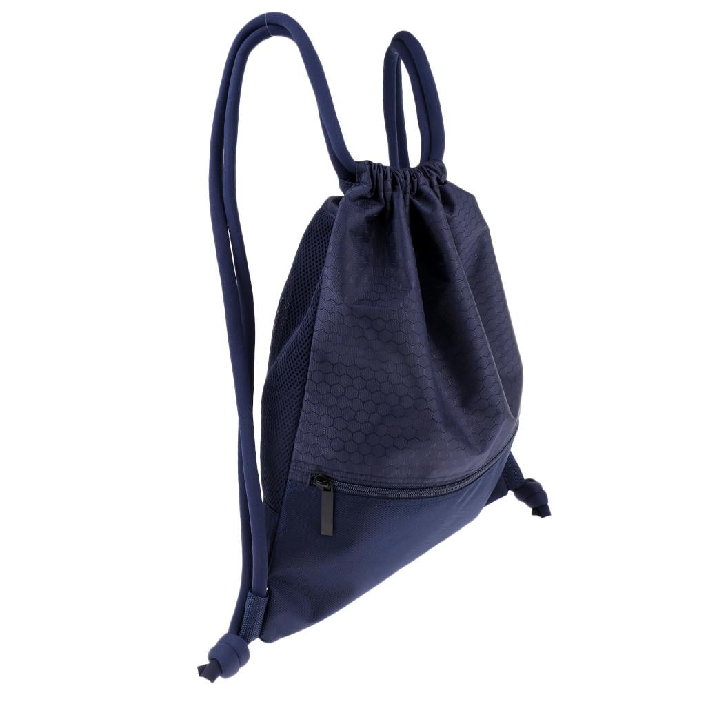 Heavy Duty Drawstring Storage Backpack Bag With Shoulder Strap For Diving Swimming Basketball Gear Equipment Accessories Blue