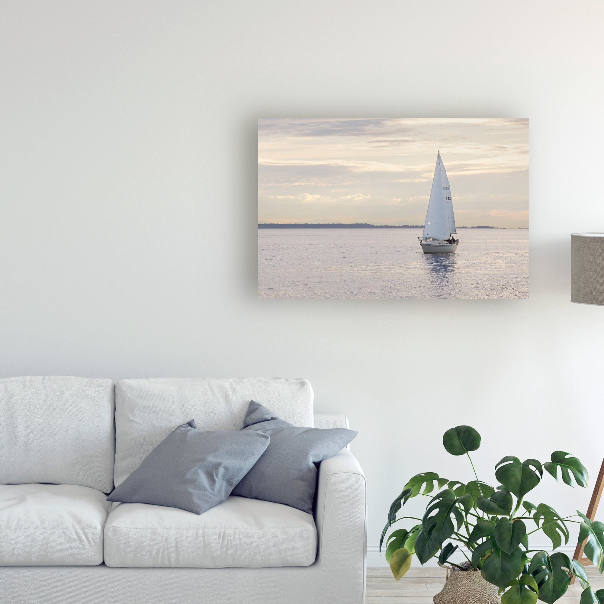 Trademark Fine Art 'Sailboat in Semiahmoo Bay' Canvas Art by Alan Majchrowicz