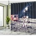 thumbnail image 5 of Ambesonne Cosmos Shower Curtain, Moon Astronaut Space, 69"Wx84"L, Blue Grey, 5 of 5