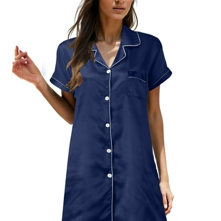 GHSOHS Robes for Women Pajama Dress Bridal Lingerie Women Sleepwear Satin Nightgown Mini Slip Chemise Short Nightwear Homewear for Women Sleepshirt Robe Pajamas