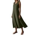 thumbnail image 4 of Horkkom Maxi Dresses for Women Sleeveless Linen Summer Dresses Beach Casual Long Dresses with Pockets, S-2XL, 4 of 9
