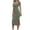 #194-Green, variant on Women Summer French Square Neck Side Split Slim Knit Dress Short Sleeve Solid Color Midi Length Elegant Casual Daily Wear Dresses Gift